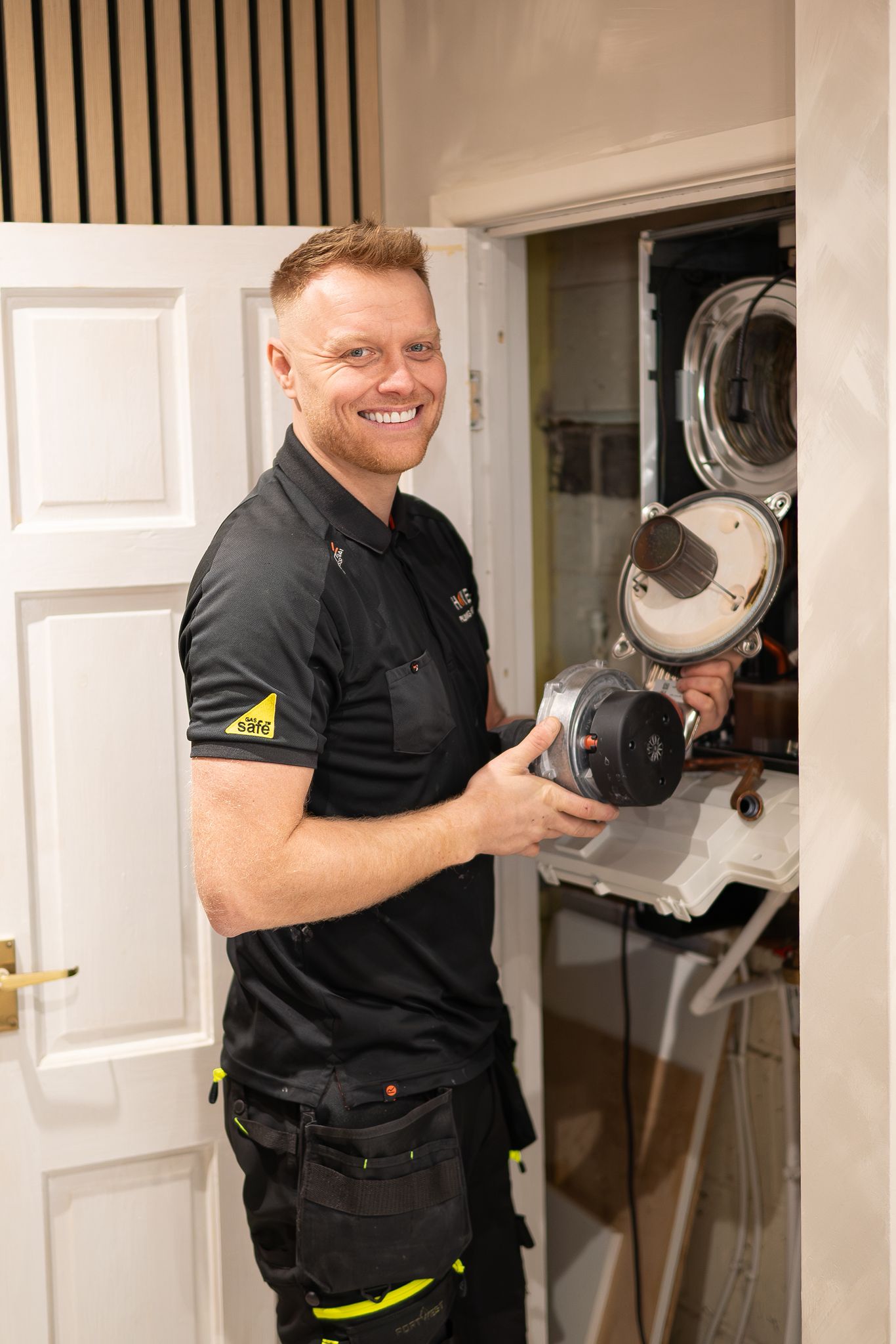 Gas Safe registered Hayes engineer servicing a boiler